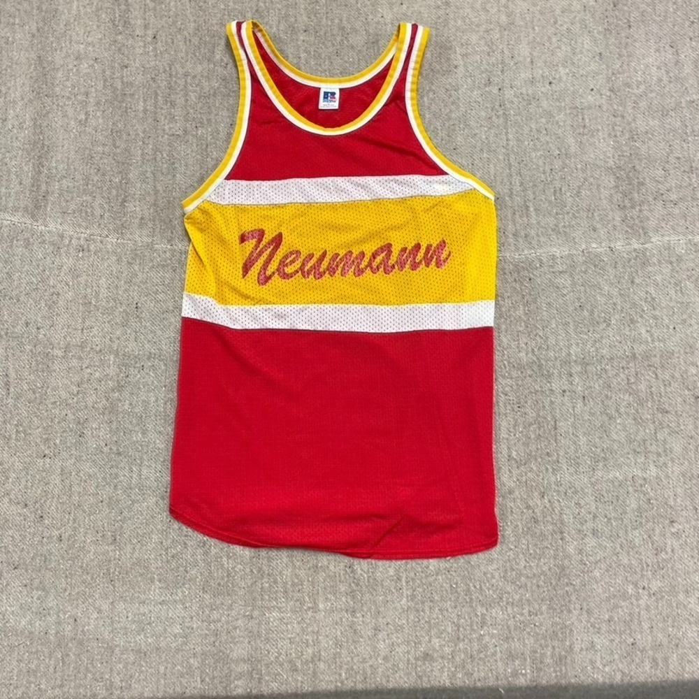 Vintage Neumann University Basketball Jersey Mens Large Red 1990s Russell